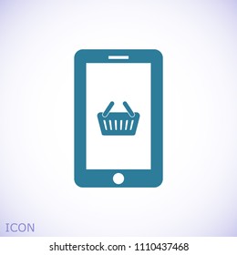 mobile smartphone icon, stock vector illustration flat design style