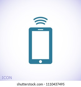 mobile smartphone icon, stock vector illustration flat design style