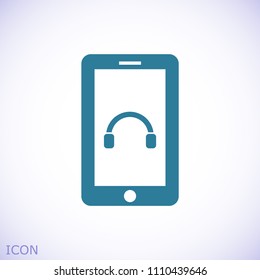 mobile smartphone icon, stock vector illustration flat design style