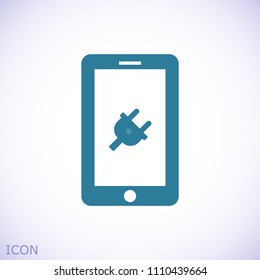 mobile smartphone icon, stock vector illustration flat design style