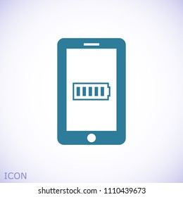 mobile smartphone icon, stock vector illustration flat design style