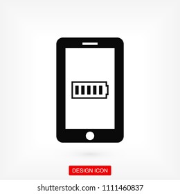 mobile smartphone icon, stock vector illustration flat design style