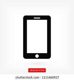mobile smartphone icon, stock vector illustration flat design style