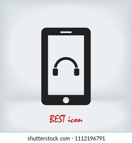 mobile smartphone icon, stock vector illustration flat design style