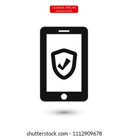 mobile smartphone icon, stock vector illustration flat design style