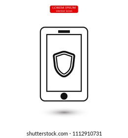 mobile smartphone icon, stock vector illustration flat design style