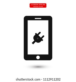 mobile smartphone icon, stock vector illustration flat design style