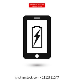mobile smartphone icon, stock vector illustration flat design style