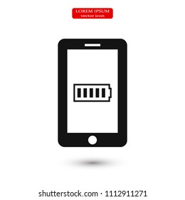 mobile smartphone icon, stock vector illustration flat design style
