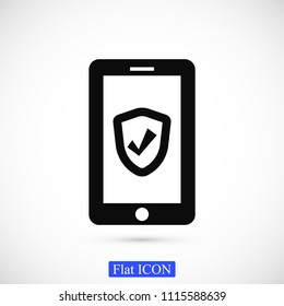 mobile smartphone icon, stock vector illustration flat design style