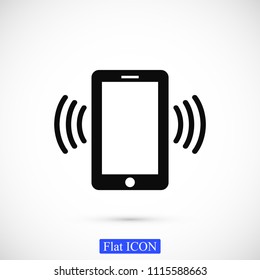 mobile smartphone icon, stock vector illustration flat design style