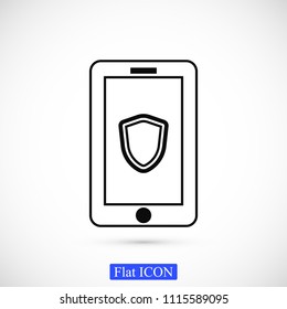 mobile smartphone icon, stock vector illustration flat design style