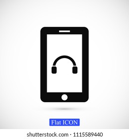 mobile smartphone icon, stock vector illustration flat design style