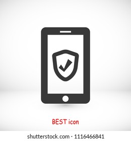 mobile smartphone icon, stock vector illustration flat design style