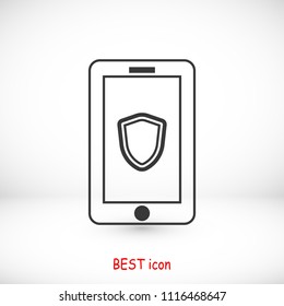 mobile smartphone icon, stock vector illustration flat design style