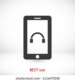 mobile smartphone icon, stock vector illustration flat design style