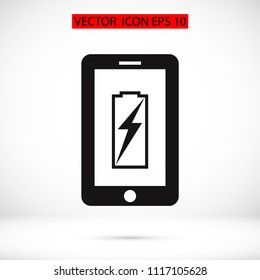 mobile smartphone icon, stock vector illustration flat design style