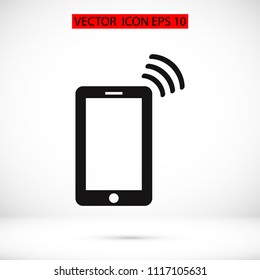 mobile smartphone icon, stock vector illustration flat design style