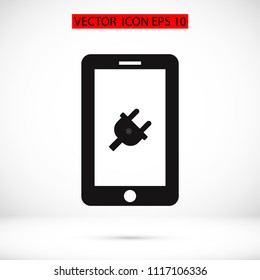 mobile smartphone icon, stock vector illustration flat design style