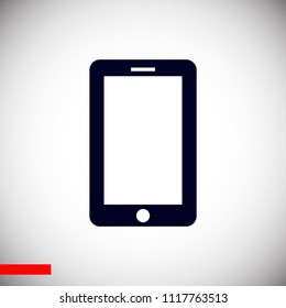 mobile smartphone icon, stock vector illustration flat design style