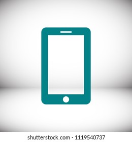 mobile smartphone icon, stock vector illustration flat design style