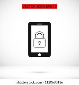 mobile smartphone icon, stock vector illustration flat design style