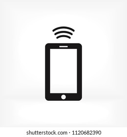 mobile smartphone icon, stock vector illustration flat design style