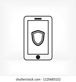 mobile smartphone icon, stock vector illustration flat design style