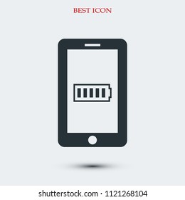 mobile smartphone icon, stock vector illustration flat design style