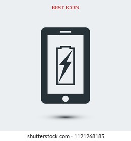 mobile smartphone icon, stock vector illustration flat design style