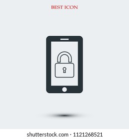 mobile smartphone icon, stock vector illustration flat design style