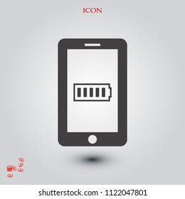 mobile smartphone icon, stock vector illustration flat design style