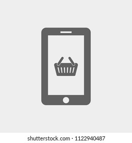 mobile smartphone icon. stock vector illustration flat design style.