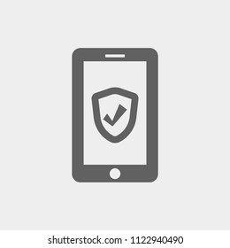mobile smartphone icon, stock vector illustration flat design style