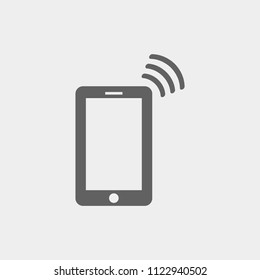 mobile smartphone icon, stock vector illustration flat design style