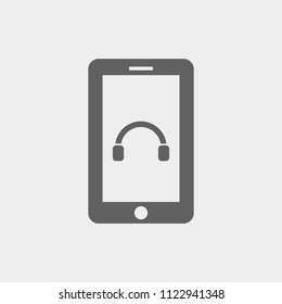 mobile smartphone icon, stock vector illustration flat design style