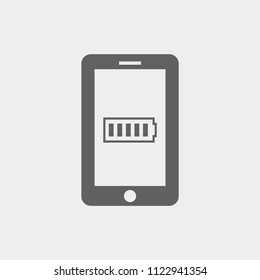 mobile smartphone icon, stock vector illustration flat design style