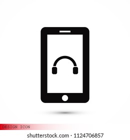 mobile smartphone icon, stock vector illustration flat design style