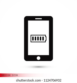 mobile smartphone icon, stock vector illustration flat design style
