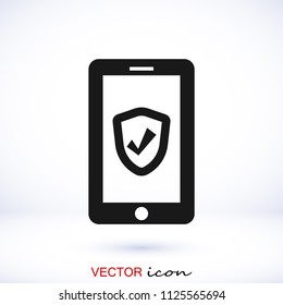mobile smartphone icon, stock vector illustration flat design style