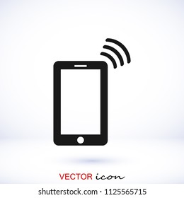 mobile smartphone icon, stock vector illustration flat design style

