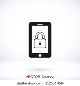 mobile smartphone icon, stock vector illustration flat design style