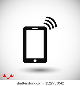 mobile smartphone icon, stock vector illustration flat design style