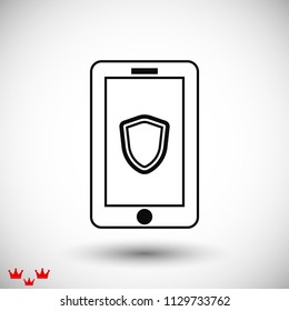 mobile smartphone icon, stock vector illustration flat design style
