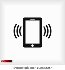 mobile smartphone icon, stock vector illustration flat design style