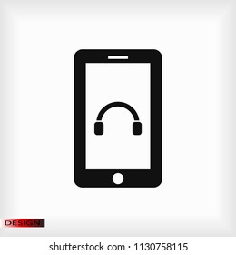 mobile smartphone icon, stock vector illustration flat design style