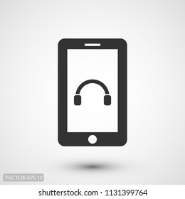 mobile smartphone icon, stock vector illustration flat design style