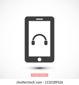 mobile smartphone icon, stock vector illustration flat design style