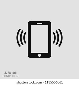 mobile smartphone icon, stock vector illustration flat design style