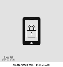 mobile smartphone icon, stock vector illustration flat design style